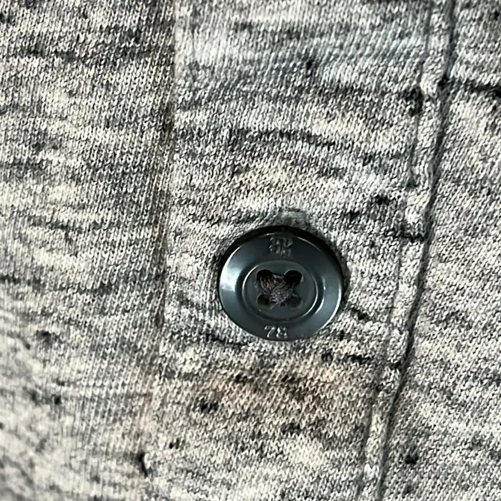 Banana Republic Soft Wash Gray Heather Henley Long Sleeve Shirt Mens